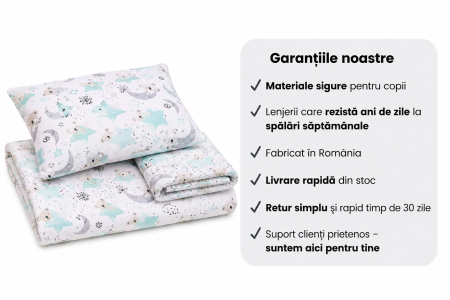 Lenjerie 3 piese patut incastrabil sau rabatabil bumbac 100% model ursulet Koala [3]