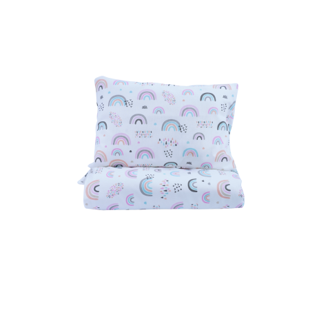 Lenjerie Pat Gradinita - Lenjerie 3 piese patut stivuibil bumbac 100%  model curcubee roz