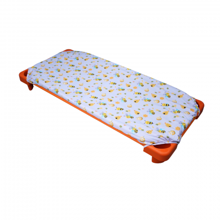Lenjerie 3 piese patut stivuibil bumbac 100%  model albinute cu aripioare bleu [1]