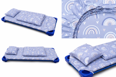 Lenjerie 3 piese patut stivuibil model curcubee blue [2]