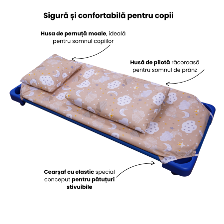 Lenjerie 3 piese patut stivuibil model norisori pe fond maro [3]