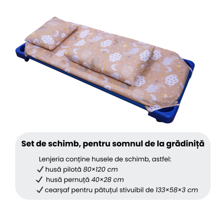 Lenjerie 3 piese patut stivuibil model norisori pe fond maro [4]