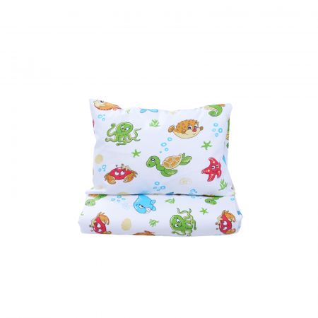 Baldachin - Set complet Lenjerie 5 piese patut stivuibil bumbac 100%  model pestisori