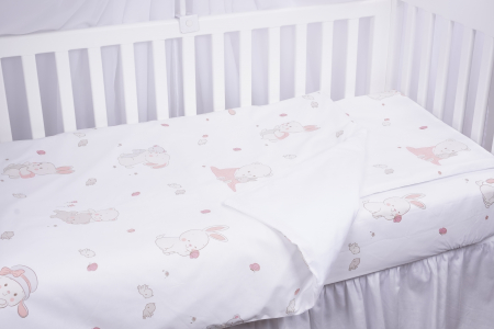 Lenjerie 5 piese bumbac model iepurasi patut 120x60 cm [1]