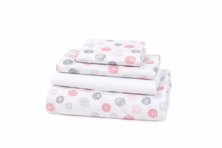 Lenjerie Patut Bebe 120/60 - Lenjerie 5 piese pătuț 120x60 cm, bumbac 100%, model ghemotoace