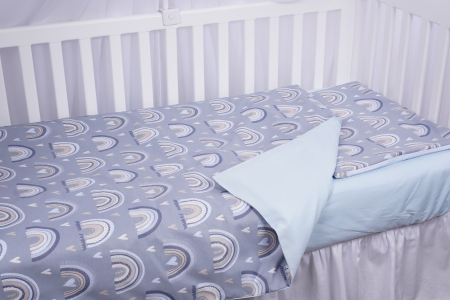 Lenjerie 3 piese bumbac 100% model curcubee blue patut 120x60 cm [3]