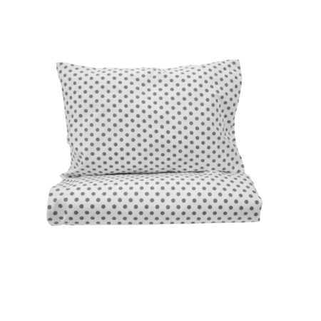 Lenjerie Patut 60x120 - Lenjerie 5 piese pătuț creșă sau grădiniță, 120x60 cm, bumbac 100%, model Bulinuțe gri