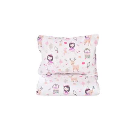 Noutati - Lenjerie 5 piese pătuț creșă sau grădiniță, 120x60 cm, bumbac 100%, model Fetițe