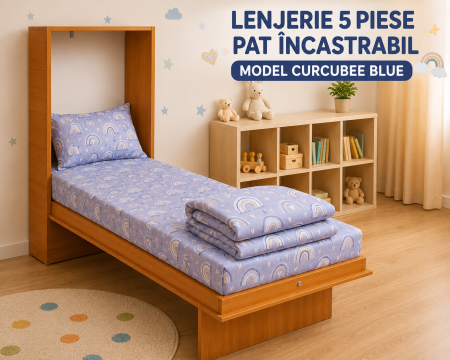 Lenjerie 5 piese patut incastrabil model curcubee blue [2]