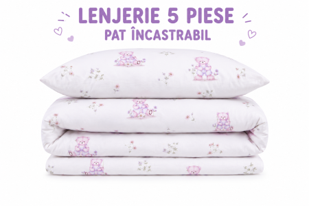 Lenjerie 5 piese patut incastrabil model iepurasi [2]