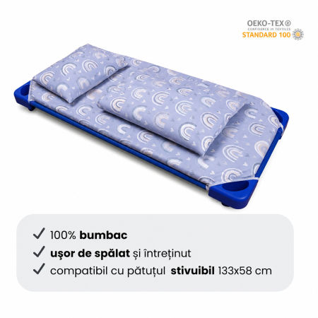 Lenjerie 5 piese patut stivuibil model curcubee blue [4]