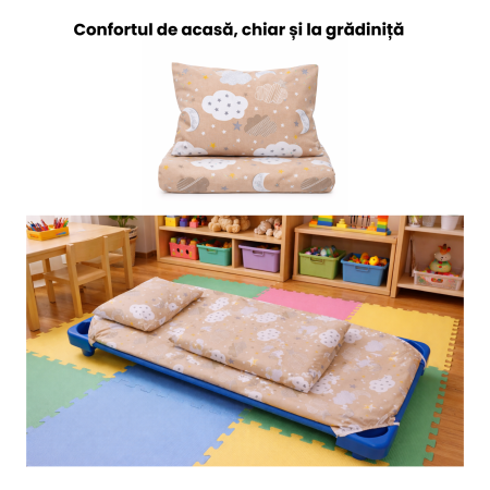 Lenjerie 5 piese patut stivuibil model norisori pe fond maro [1]