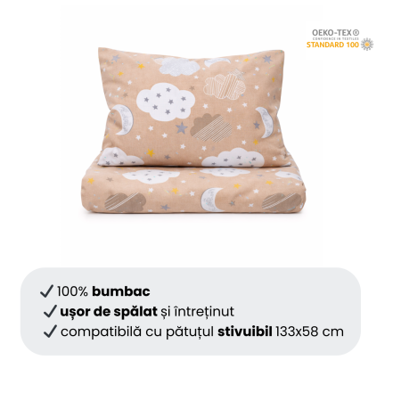 Lenjerie 5 piese patut stivuibil model norisori pe fond maro [2]