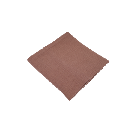 Paturica Subtire Bebe - Muselina culoare terra inchis bumbac organic 100% certificat GOTS, 80x80 cm