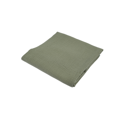 Paturica Subtire Bebe - Muselina culoare verde inchis oliv bumbac organic 100% certificat GOTS, 80x80 cm