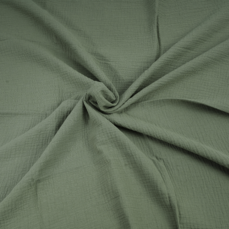 Muselina culoare verde inchis oliv bumbac organic 100% certificat GOTS, 80x80 cm [1]