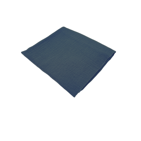 Noutati - Muselina culoare albastru inchis bumbac organic 100% certificat GOTS, 80x80 cm