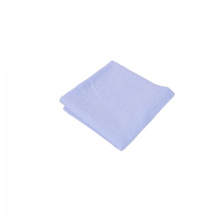 Paturica Roz Bebe - Muselina culoare bleu bumbac organic 100% certificat GOTS, 80x80 cm