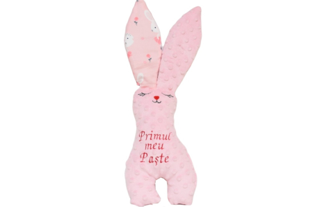 Pachet cadou Iepuras Paste si paturica model floricele si plus roz pal [2]