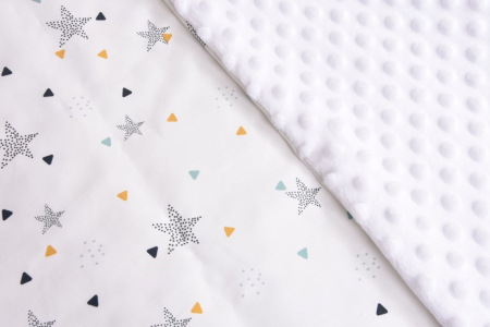 Pachet cadou Iepuras Paste si paturica model stelute colorate  si plus alb [3]