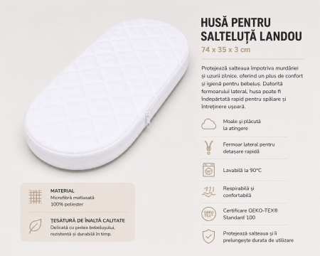 Pachet saltea landou + cearșaf 74x35x3 cm [1]