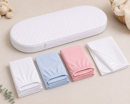 Pachet saltea landou + cearșaf + protecție impermeabilă 74x35x3 cm [1]