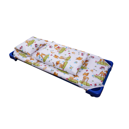 Pachet Set lenjerie 3 piese model caprioare patut stivuibil + saltea patut stivuibil + protectie impermeabila [1]