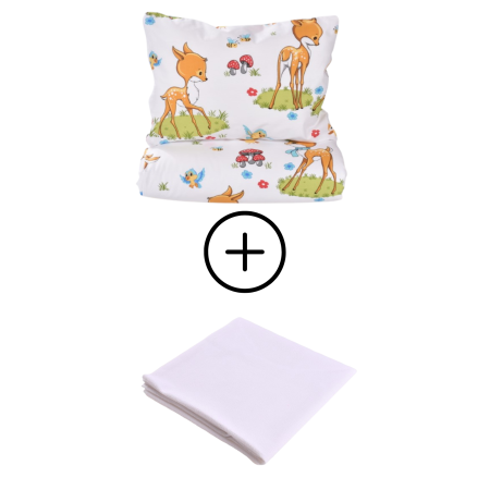 Noutati - Pachet Set lenjerie 3 piese patut incastrabil caprioare + protectie impermeabilă