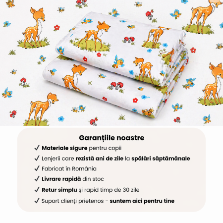 Pachet Set lenjerie 3 piese patut incastrabil caprioare + protectie impermeabilă [2]