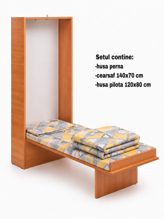 Pachet Set lenjerie 3 piese patut incastrabil forme geometrice + protectie impermeabila [2]