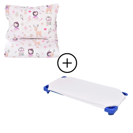 Pachet Set lenjerie 3 piese patut stivuibil model fetite + protectie impermeabila - Paturica fermecata [1]