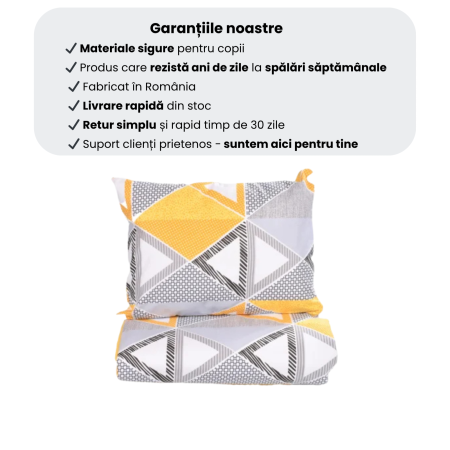 Pachet Set lenjerie 3 piese patut stivuibil model forme geometrice + protectie impermeabila - Paturica fermecata [5]
