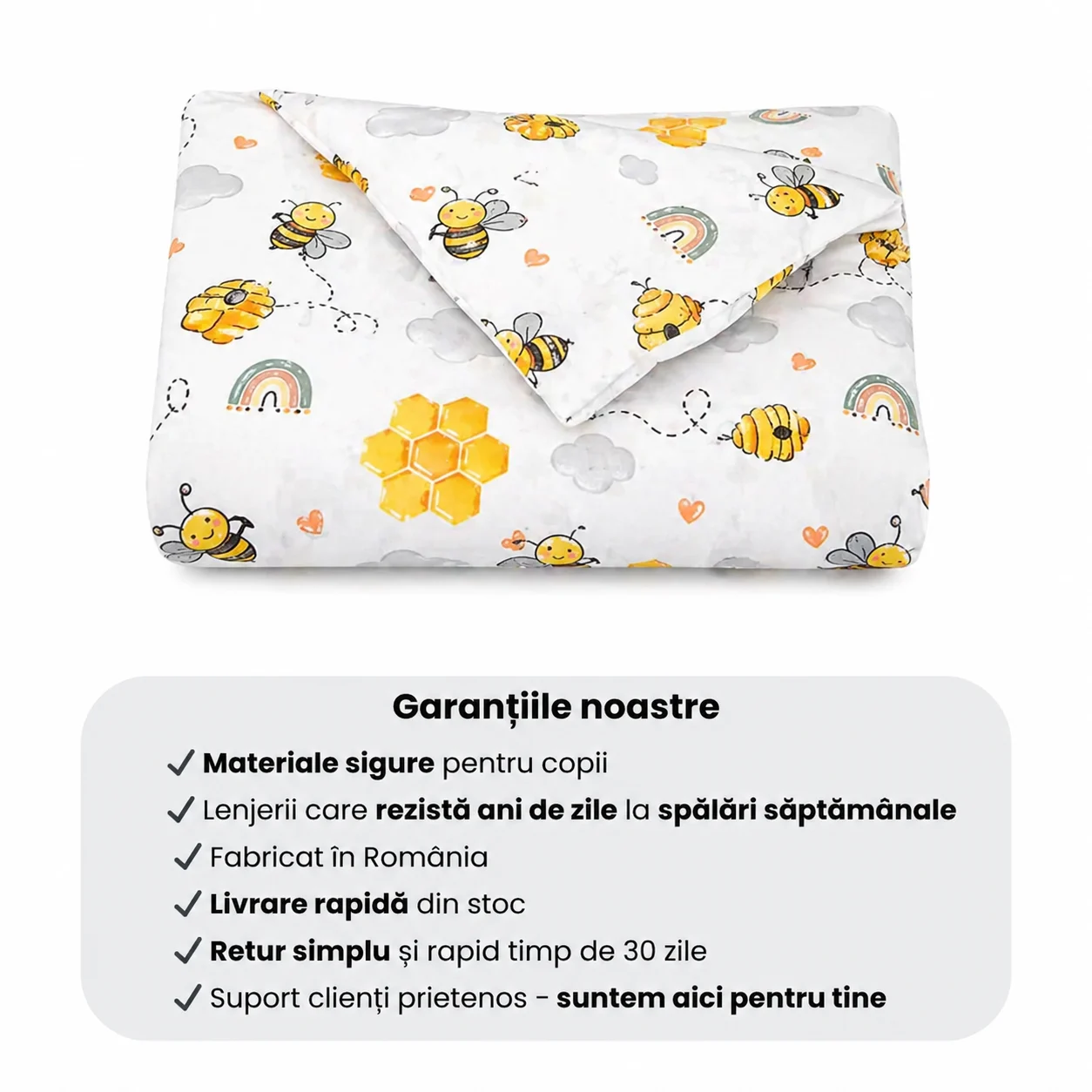Pachet Set lenjerie 5 piese model albinute patut stivuibil + saltea patut stivuibil + protectie impermeabila [7]