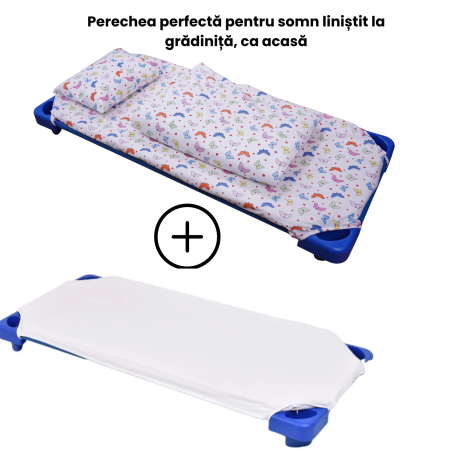Pachet Set lenjerie 5 piese model Fluturasi patut stivuibil  + saltea patut stivuibil - Paturica fermecata [3]