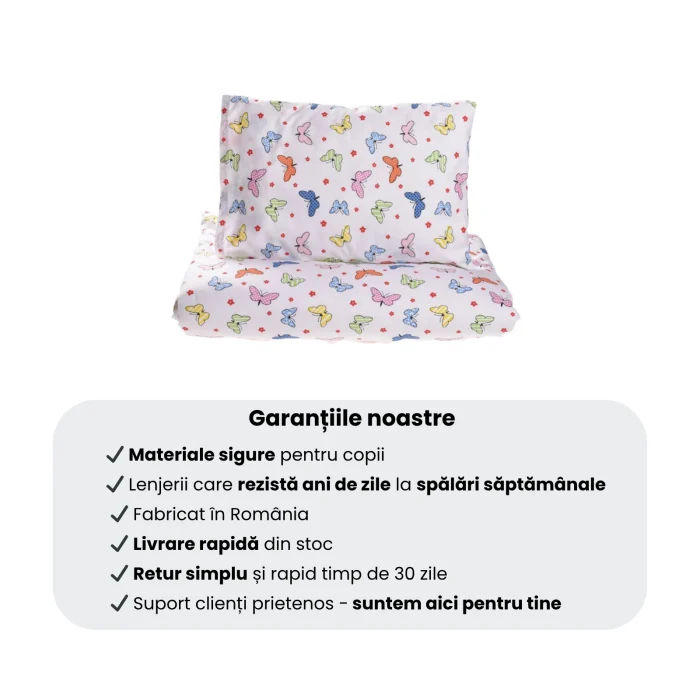 Pachet Set lenjerie 5 piese model Fluturasi patut stivuibil  + saltea patut stivuibil - Paturica fermecata [5]