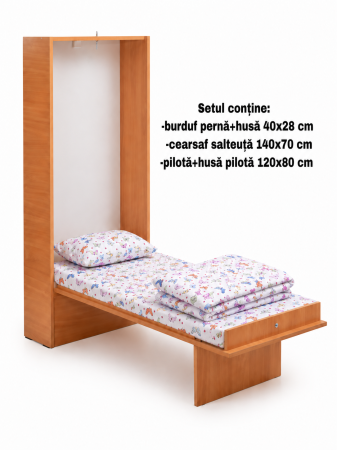 Pachet Set lenjerie 5 piese patut incastrabil fluturasi + protectie impermeabila [2]