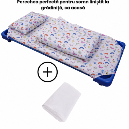 Pachet Set lenjerie 5 piese patut stivuibil model fluturasi + protectie impermeabila - Paturica fermecata [2]