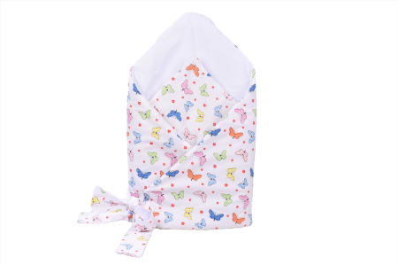 Paturica Bebe Bumbac - Paturica de infasat model Fluturasi  bumbac 100% 75x75 cm