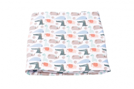 Paturica Carucior Bebe - Paturica dubla bumbac organic model animalute  80x80 cm