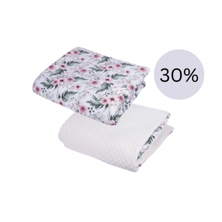 Hainute si accesorii - Paturica groasa detasabila model trandafiri si plus crem, 100x140 cm