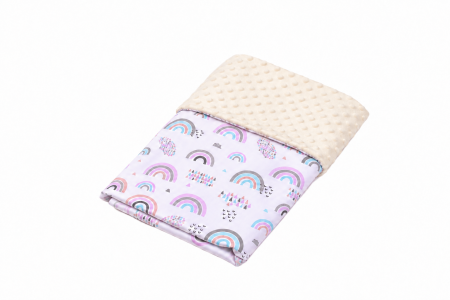 Paturica model Curcubee florale si plus minky  crem 80x100 cm [1]