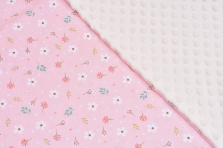 Paturica model Floricele mici si plus minky crem 80x100 cm [1]
