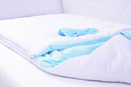 Paturica fermecata- saculet de dormit gros Velvet alb bleu [2]