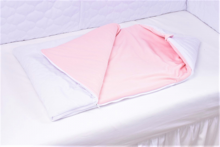 Paturica fermecata- saculet de dormit gros Velvet alb roz [3]