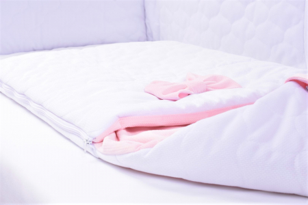 Paturica fermecata- saculet de dormit gros Velvet alb roz [2]