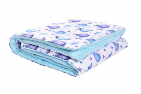 Paturica soft minky cu bumbac model baloane [2]