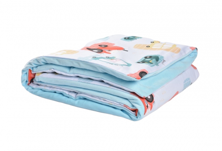 Paturica soft minky cu bumbac model masinute [1]