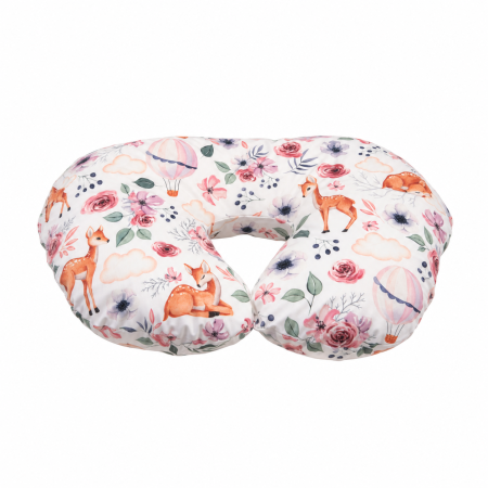 Produse pentru mamici - Perna alaptare "Mami&bebe" bumbac 100% premium model caprioare 60x45 cm