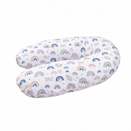 Produse pentru mamici - Perna gravide multifunctionala bumbac 100% premium model curcubee