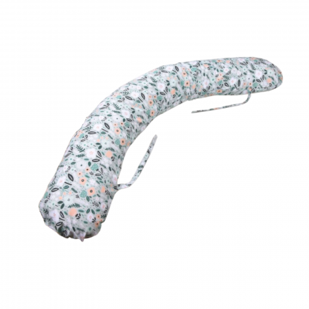 Perna gravide multifunctionala bumbac 100% premium model flori albe [2]
